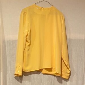 Bright Yellow Schrader Separates Button Back Blouse Size 8